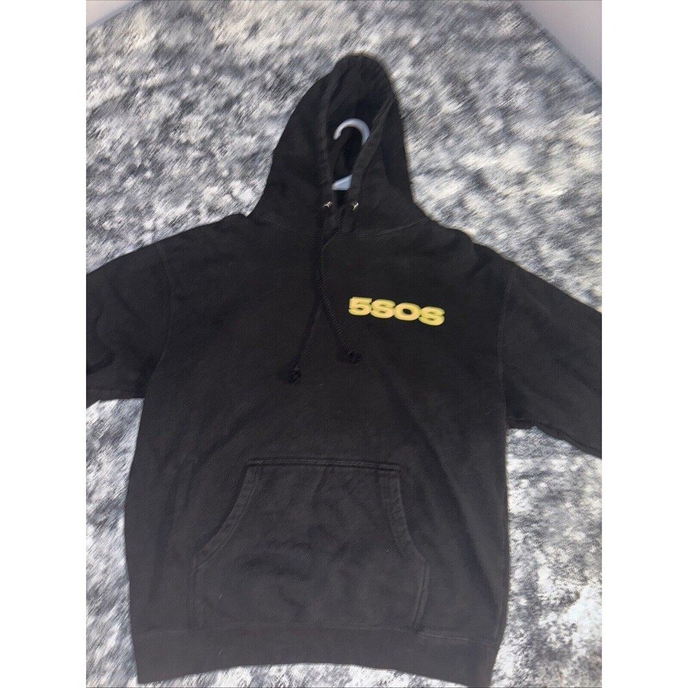 5SOS Hoodie 5 Seconds of Summer - Australian Band Black/Yellow Double Sided SZ L